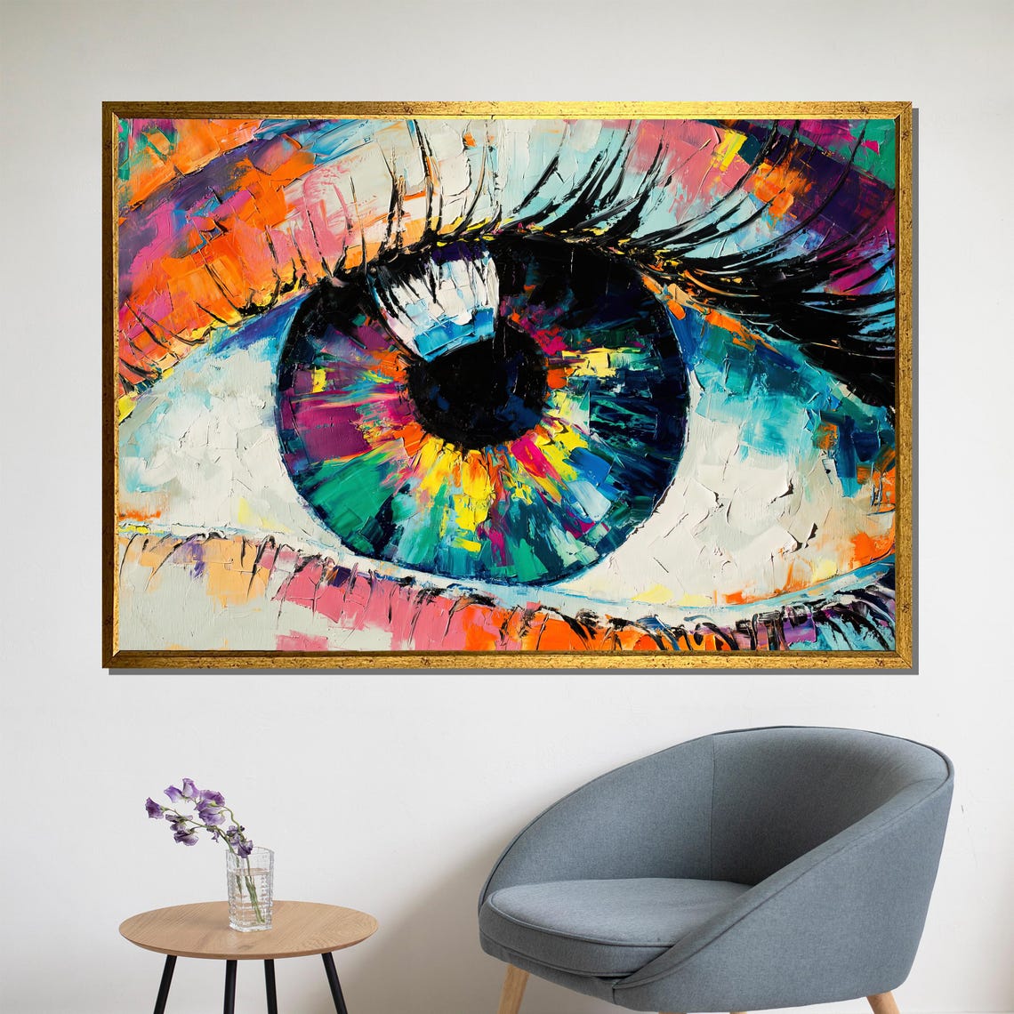 Vivid Abstract Eye Painting Bold And Colorful Visual Art For Creative Home Dcor And Unique Gift Ideas