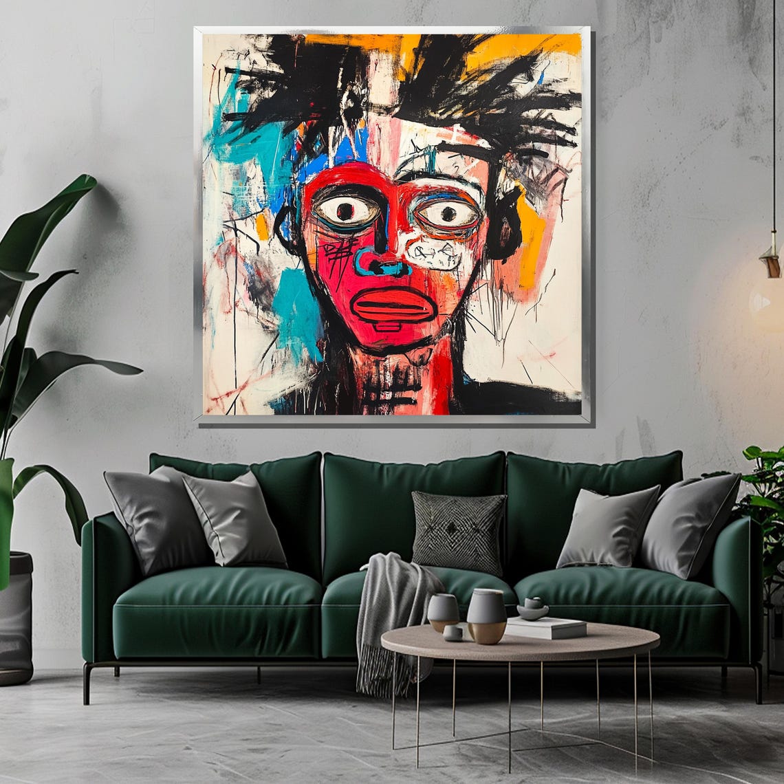 Abstract Expressionist Portrait Painting Graffiti Street Art Face Wall Decor Bold Modern Art Print Edgy Urban Gift - Image 3