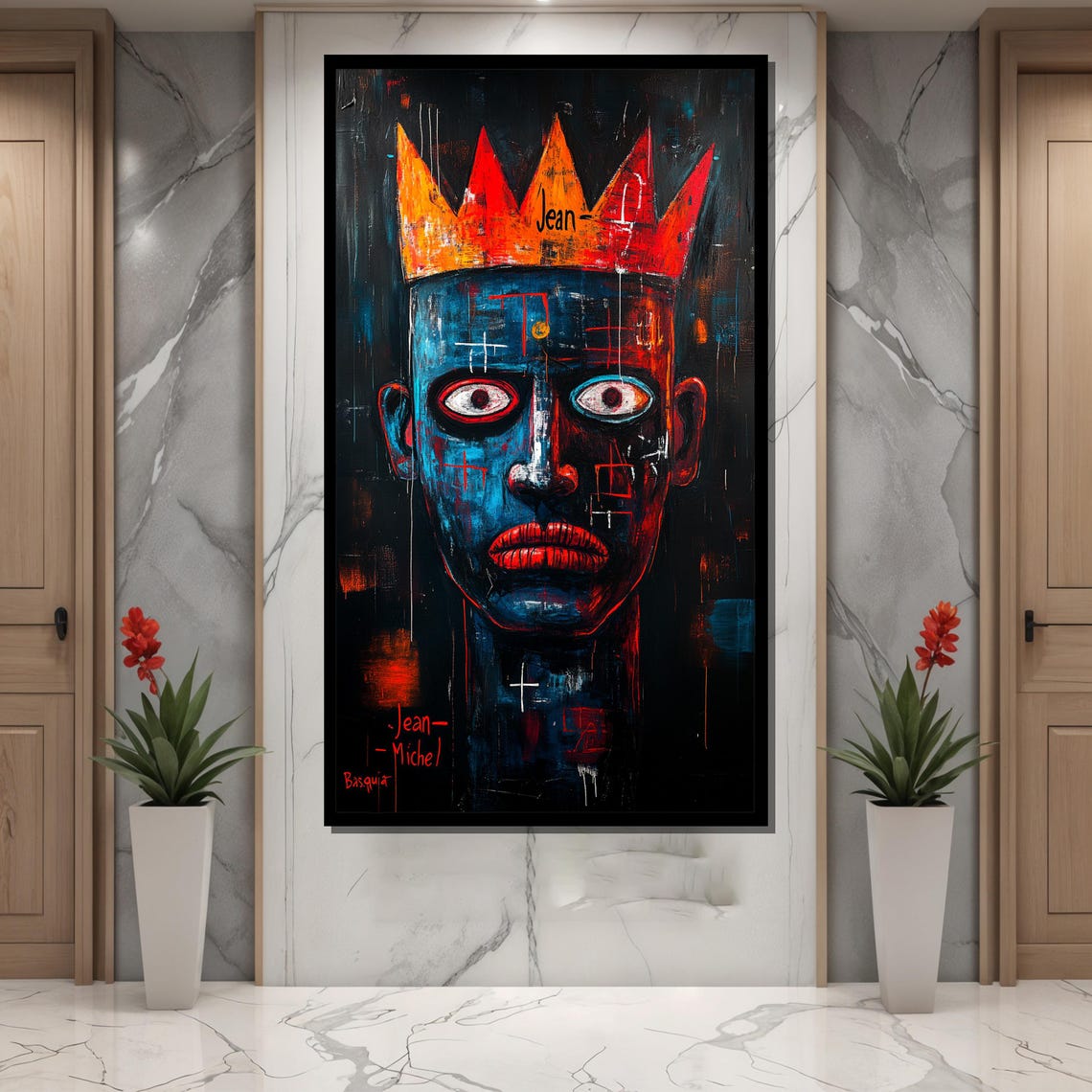 Basquiat Crown Painting Abstract Expressionist Portrait Art Urban Graffiti Wall Decor Bold Contemporary Print - Image 4