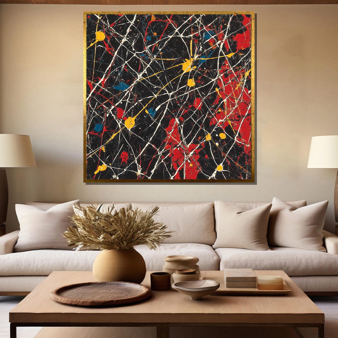 Black and Red Splatter Dynamic Action Painting Abstract Poster - Image 5