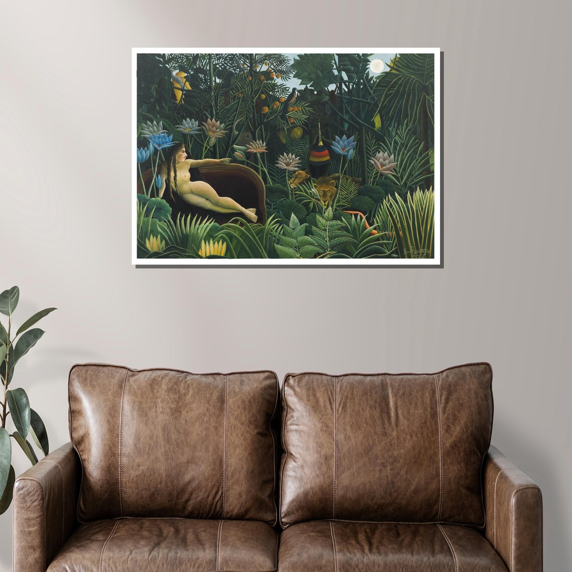 Henri Rousseau The Dream Moonlit Jungle Foliage Repro Poster - Image 2