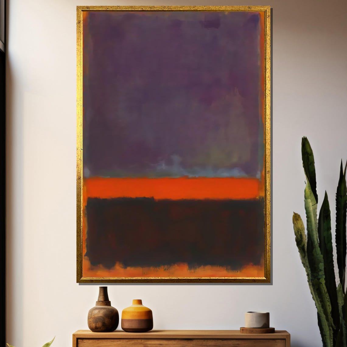 Mark Rothkos Bold Purple And Fiery Red Abstract Painting A Striking Art Gift For Modern And Contemporary Interiors