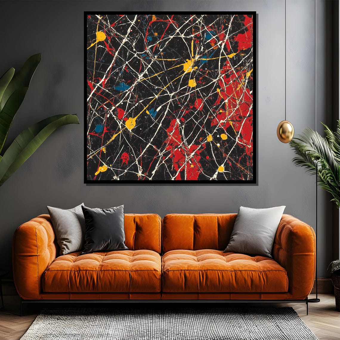Black and Red Splatter Dynamic Action Painting Abstract Poster - Image 4