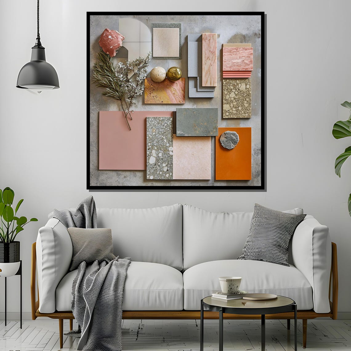 Stone And Marble Tile Material Moodboard Interior Design Wall Art - Image 4