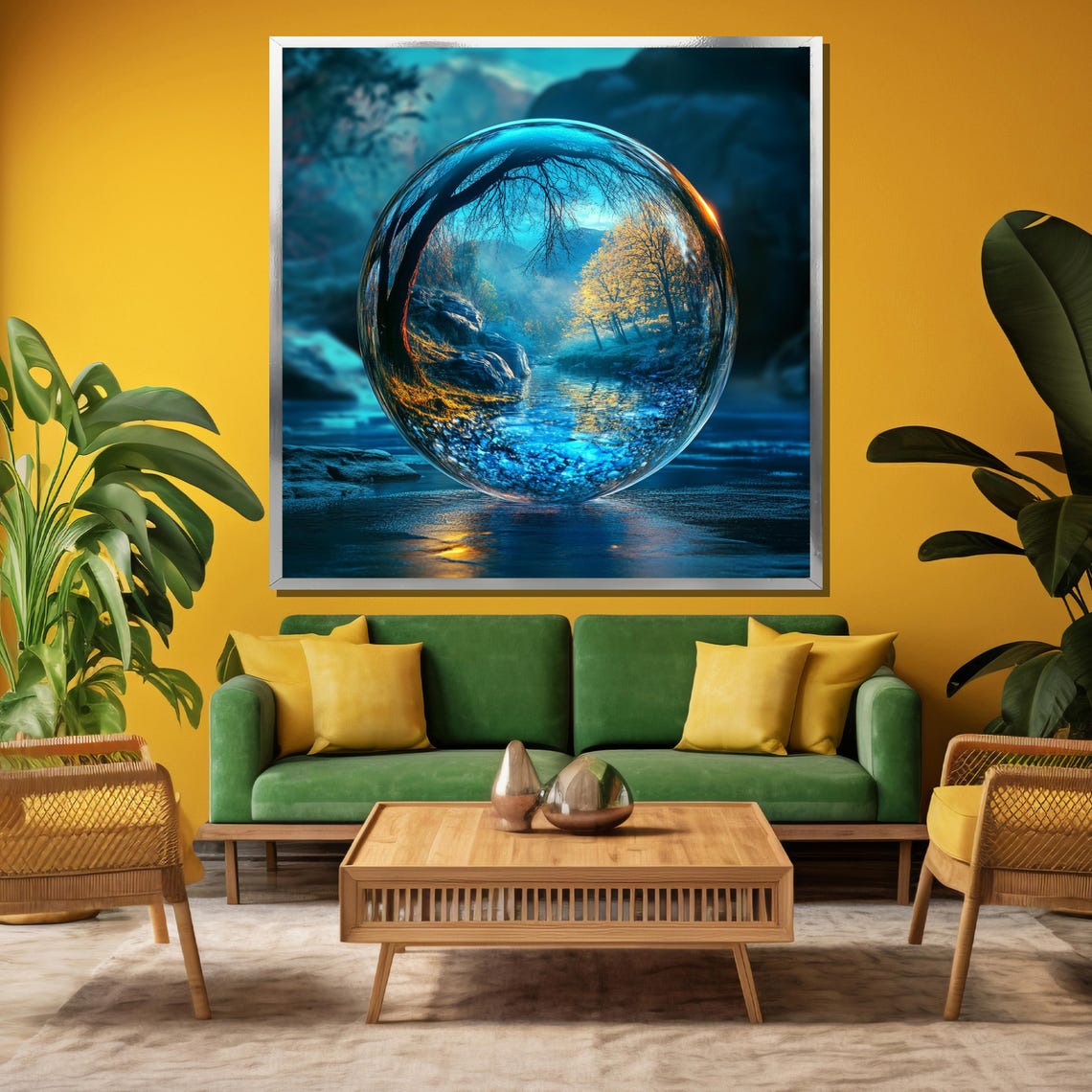 Mystical Autumn Forest Inside A Crystal Ball Fantasy Art Poster - Image 3