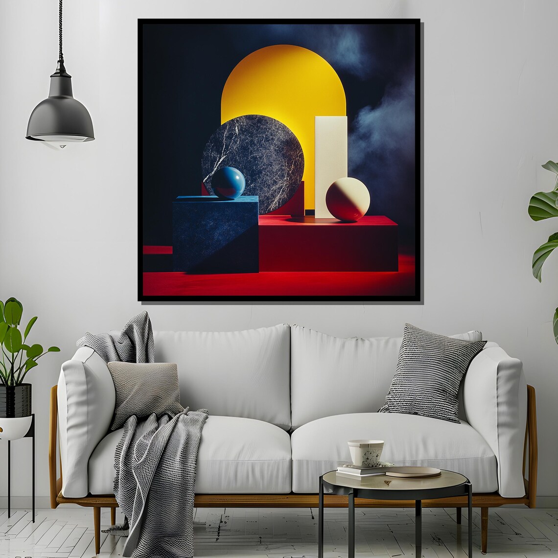 Modern Abstract Geometric Painting Bold Colorful Wall Art Luxury Contemporary Home Decor Unique Gift For Art Lovers - Image 4