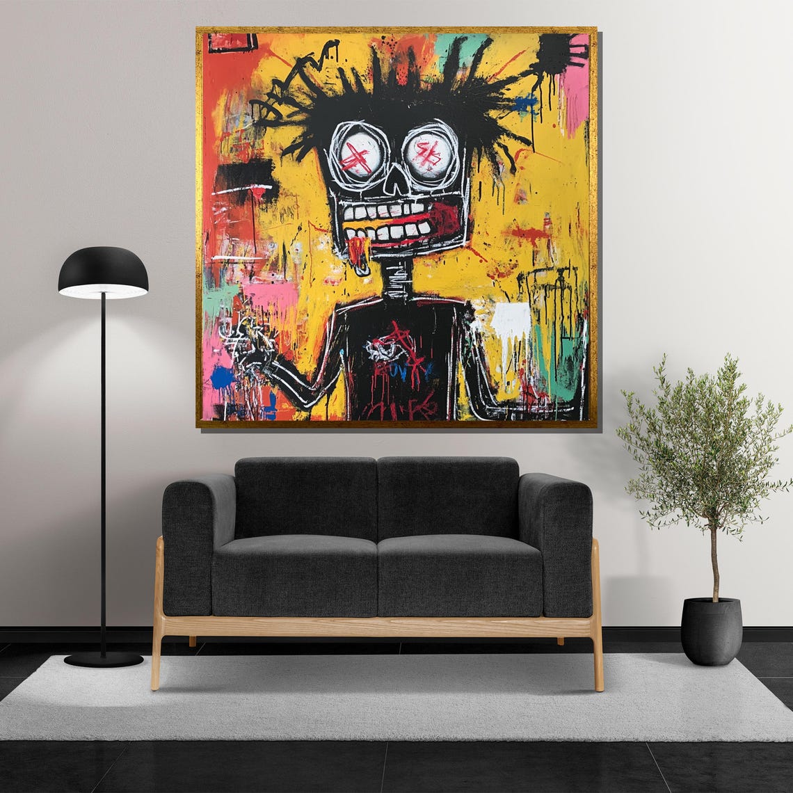Basquiat Graffiti Painting Abstract Expressionist Skull Art Urban Street Style Wall Decor Vibrant Pop Art Gift - Image 5