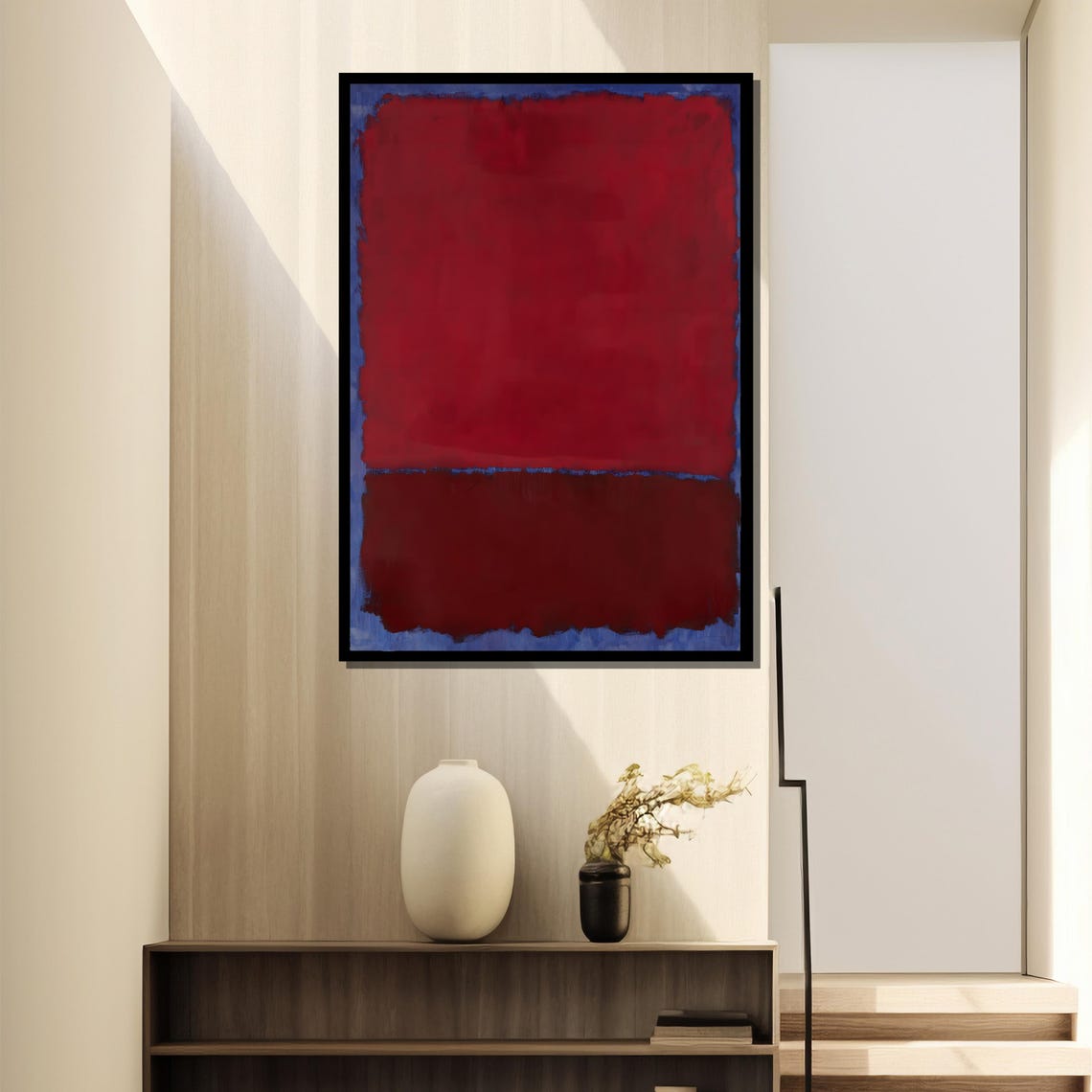 Rich Red Over Deep Burgundy Layers Minimalist Abstract Poster - Image 4