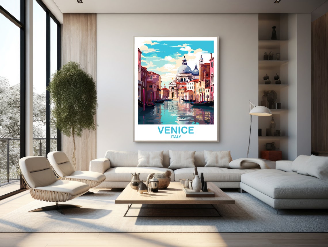 Venice Italy Travel Poster Venice Wall Art Venice Italy Poster Italy Wall Art City Skyline Travel Wall Art Travel Poster T2euitve1 - Image 2