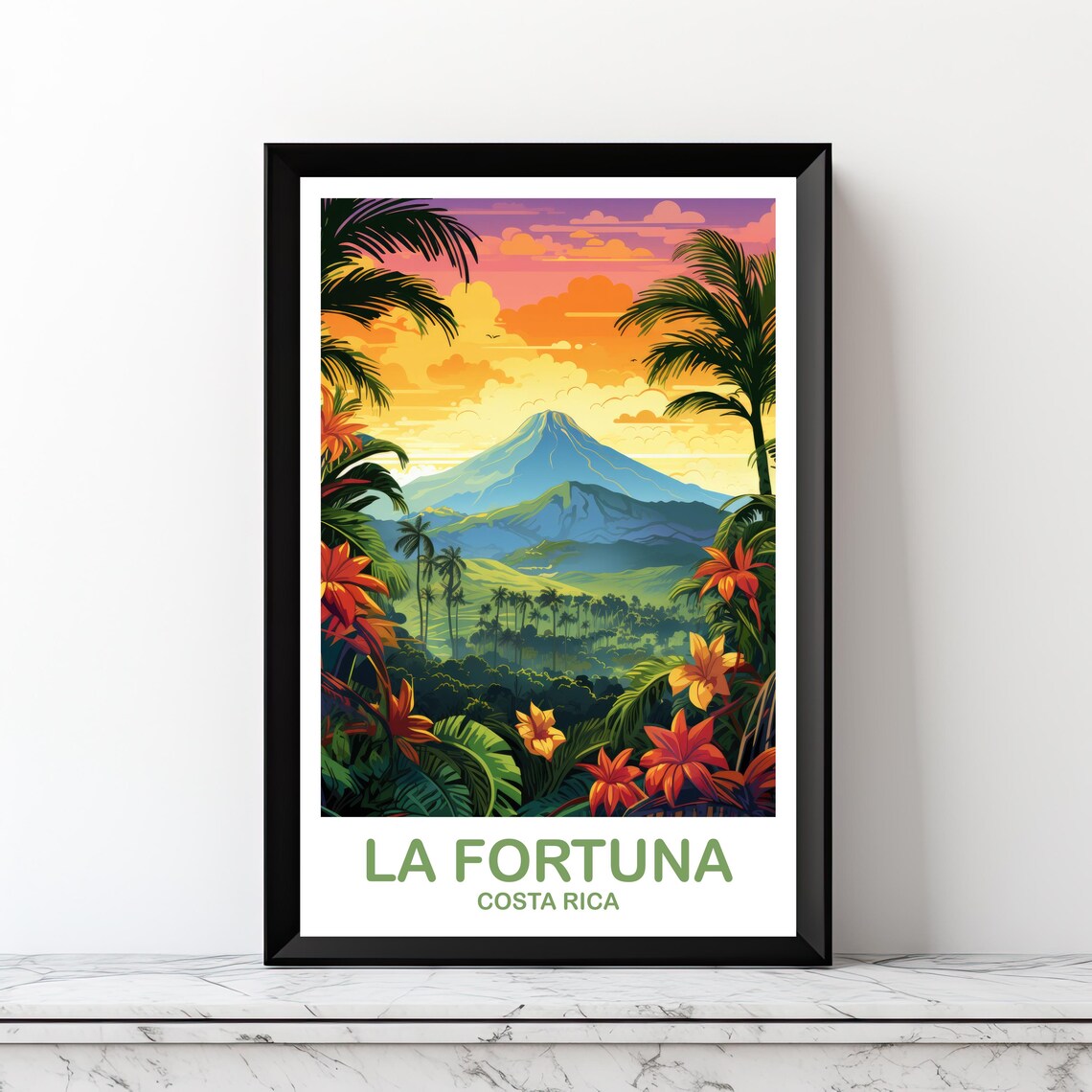 La Fortuna Costa Rica Travel Poster