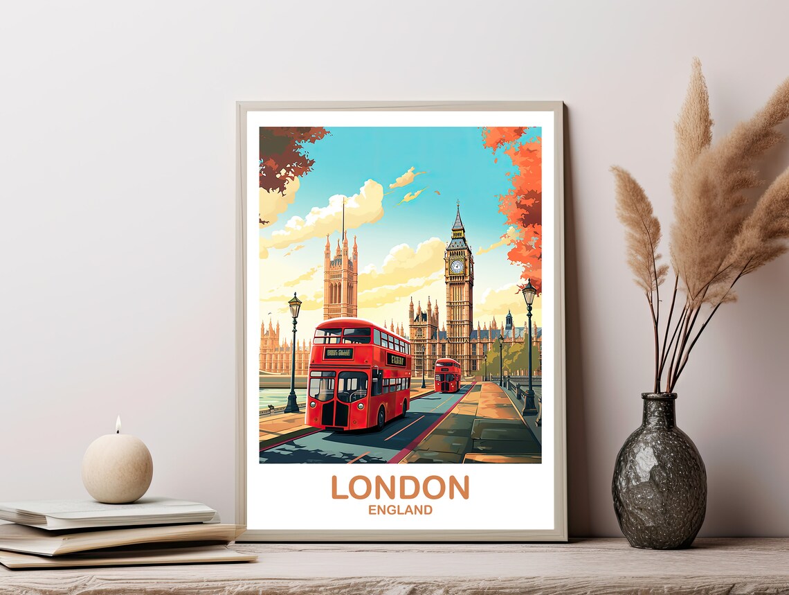 London Travel Poster, Big Ben England Travel Art - Image 3