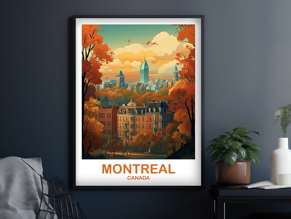 Montreal Travel Poster, Quebec City Skyline - Image 3