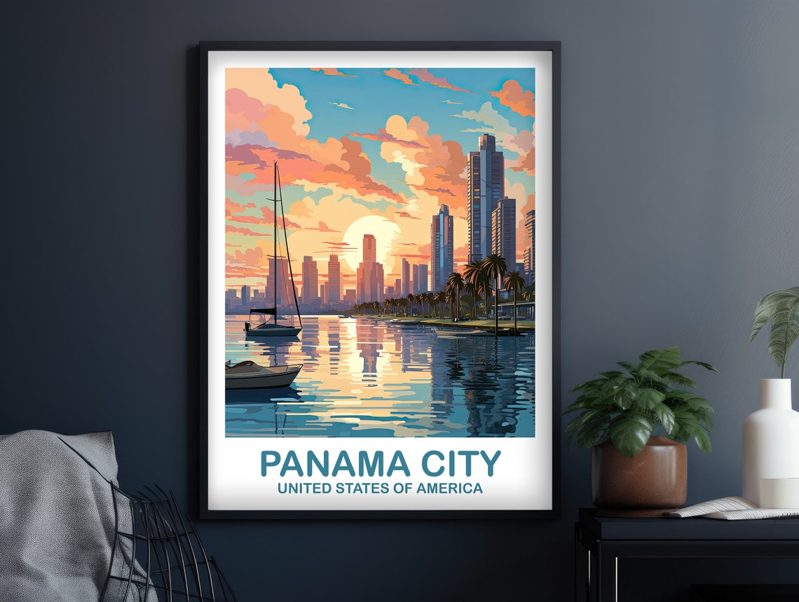 Panama City Travel Print Panama City Travel Wall Art Florida Wall Art Poster City Skyline Wall Art Florida Wall Art Travel T2naflcp1 - Image 3