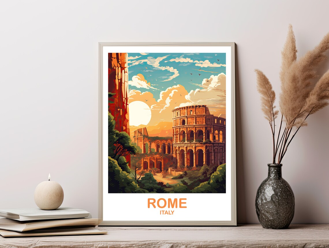 Rome Travel Poster, Italy Travel Art - Image 2