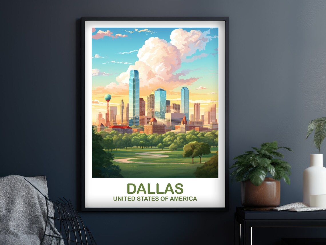 Dallas Texas Travel Poster, Texas Wall Art - Image 2