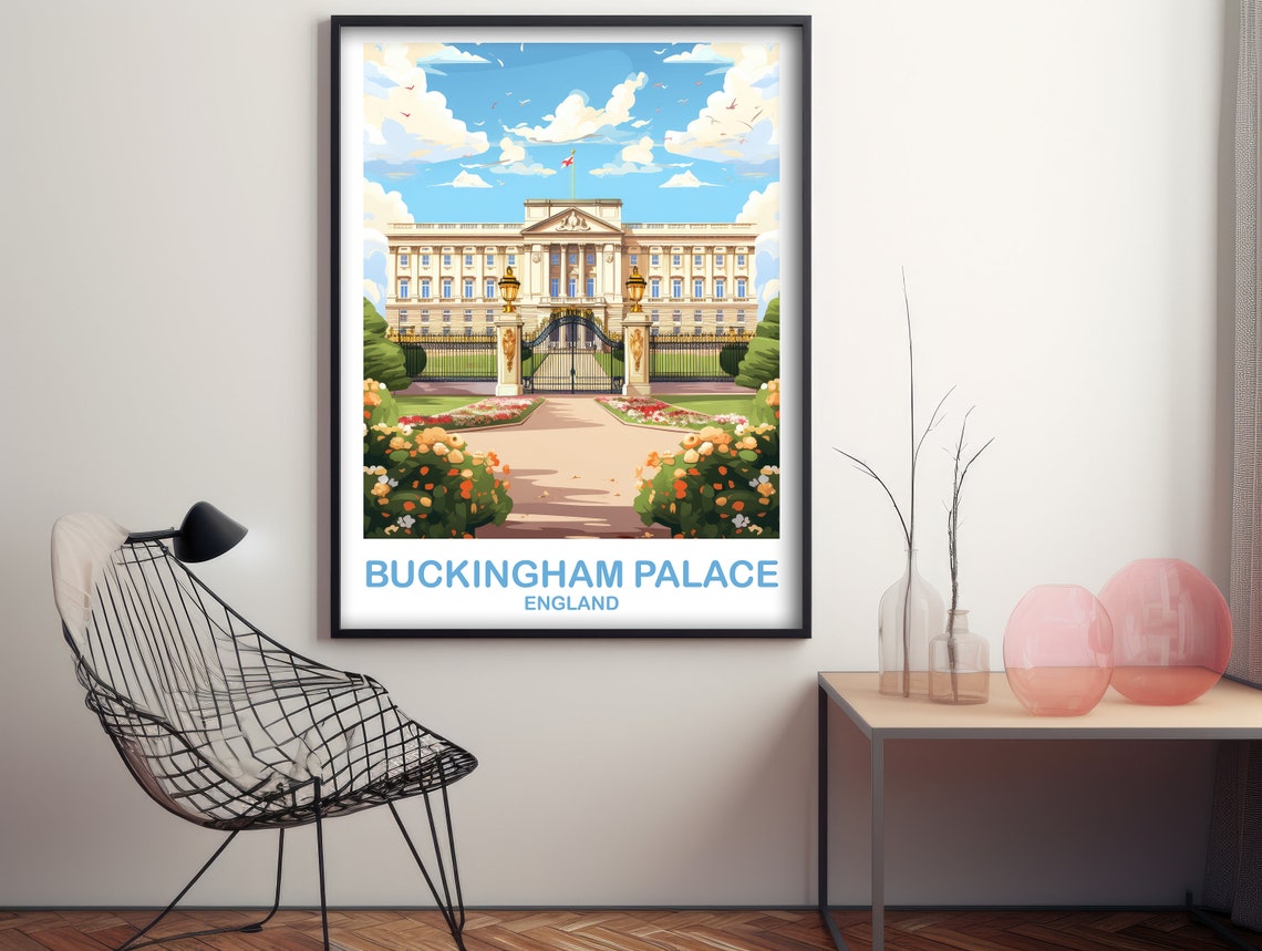 Buckingham Palace Travel Art London Travel Art England Poster Buckingham Travel Wall Art England Travel Wall Art T2euenlo1 - Image 3