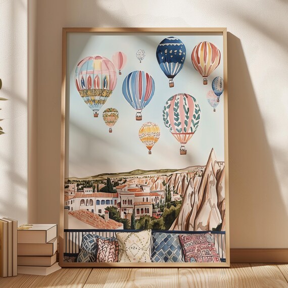 Cappadocia Turkey Hot Air Balloon Travel Poster