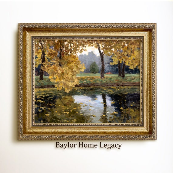 Vintage Country Landscape Fall Foliage Art Print