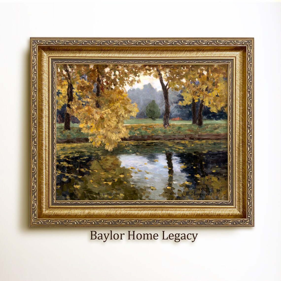 Vintage Country Landscape Fall Foliage Art Print