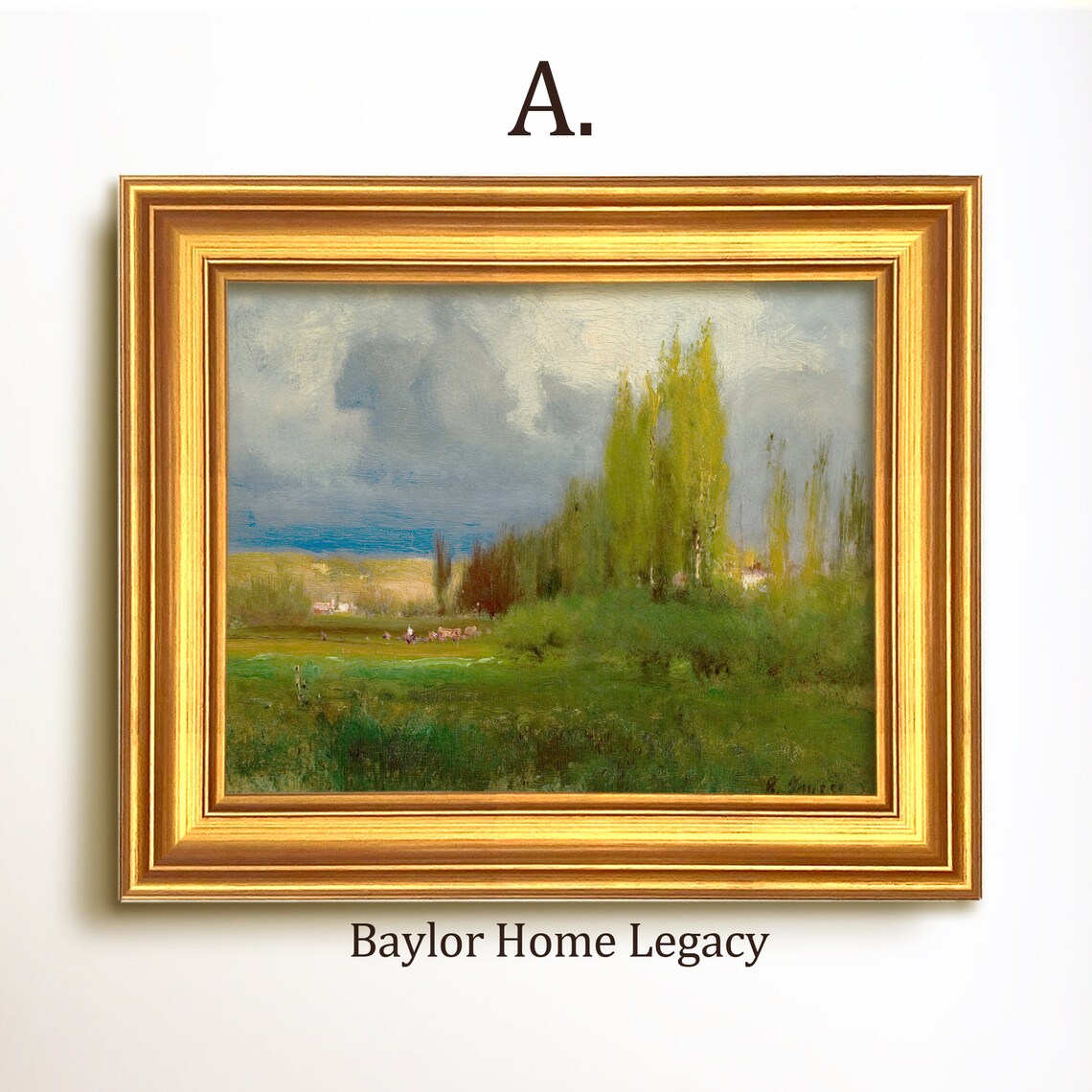 Abstract Landscape Oil Painting, Vintage Cottage Art Print - Image 5