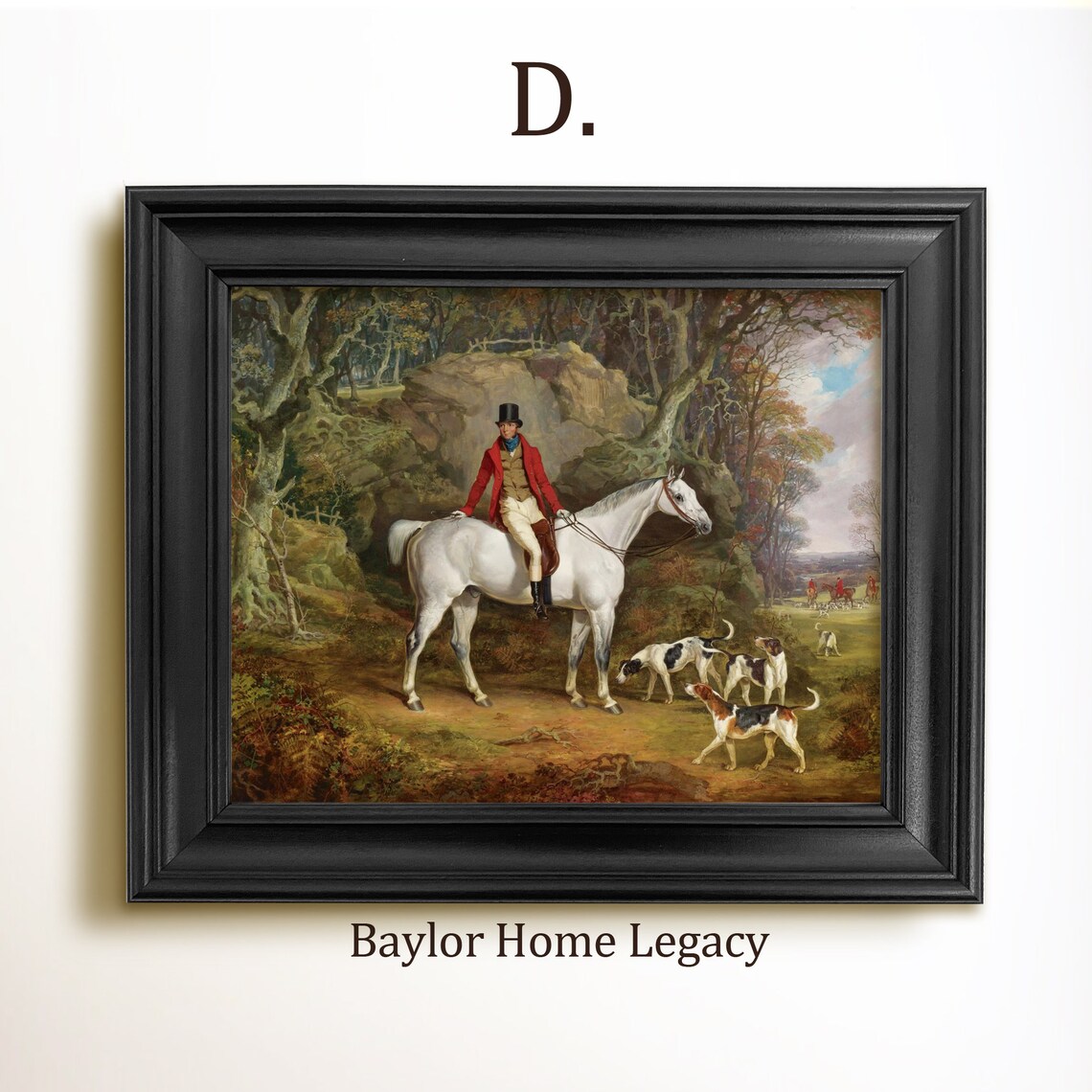 Fox Hunt Scene, Vintage English Landscape Art Print - Image 2