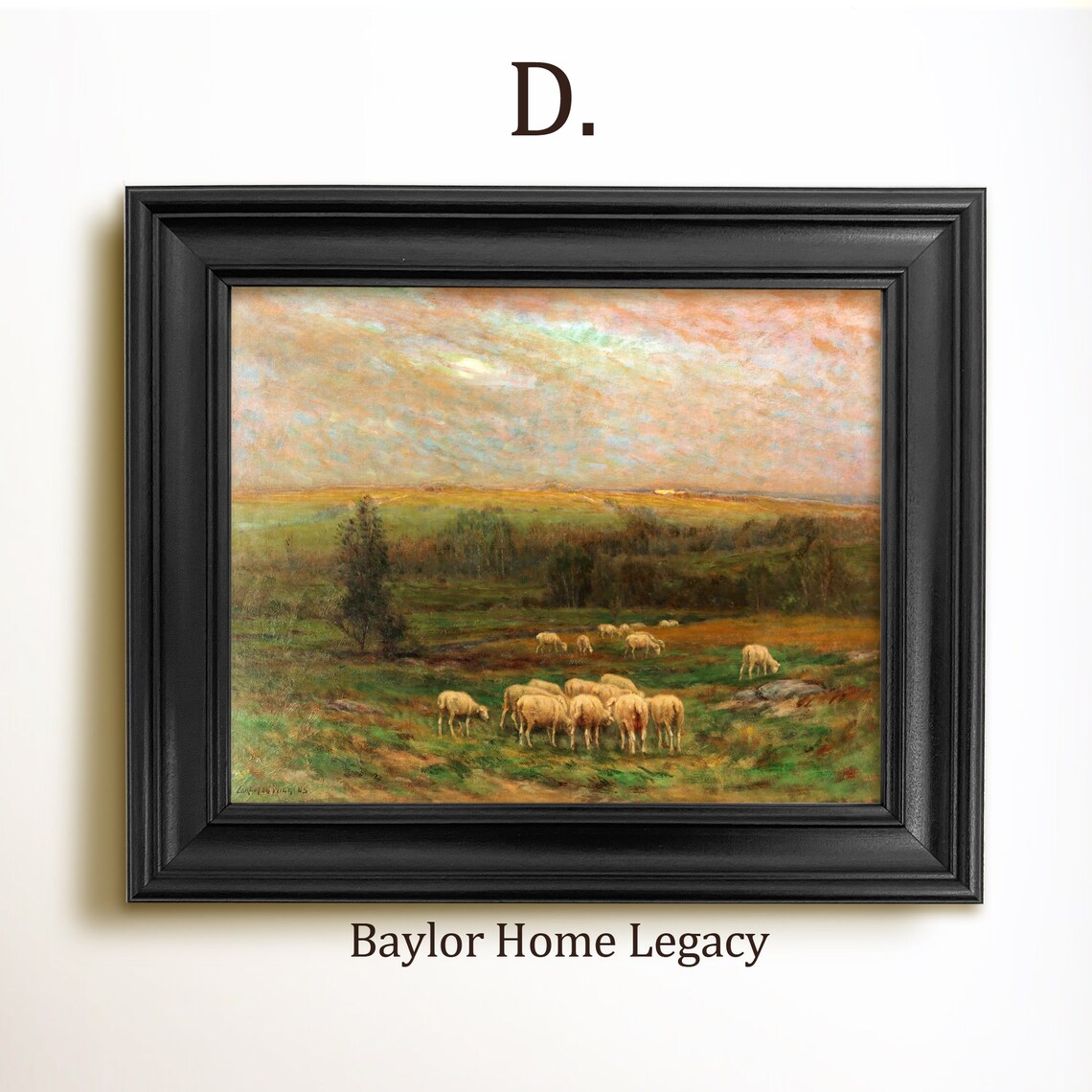 Sheep Oil Painting Print, Rustic Farmhouse Decor - Image 2
