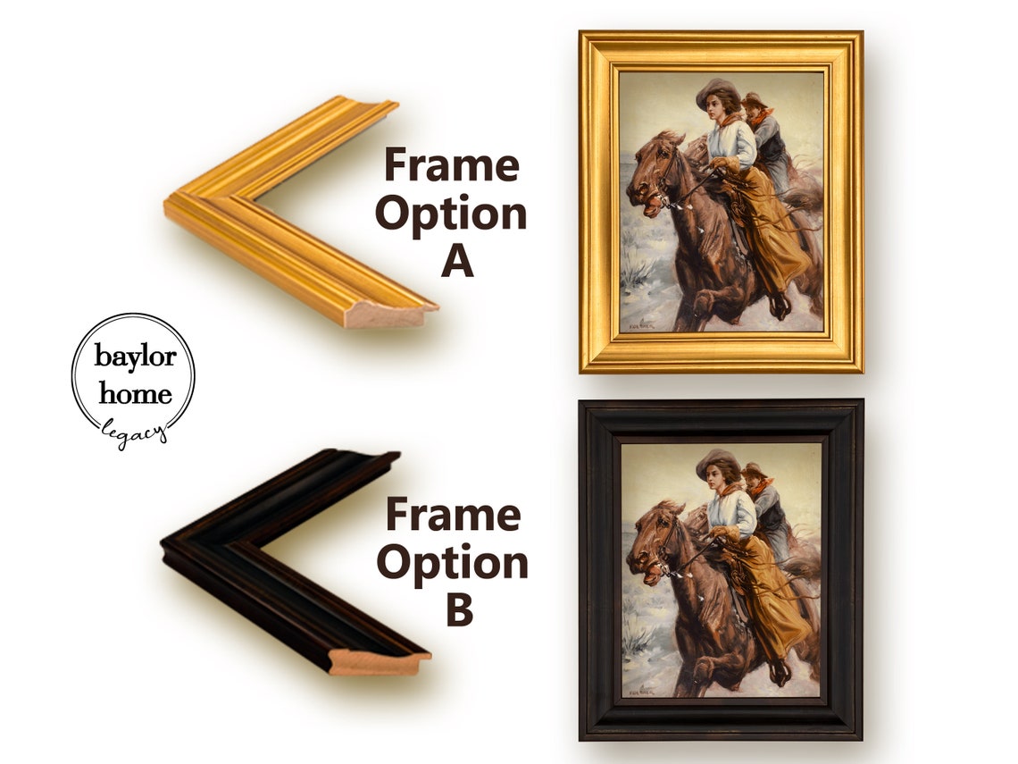 Vintage Cowgirl On Galloping Horse Western Riding Frontier Art Poster - Image 5