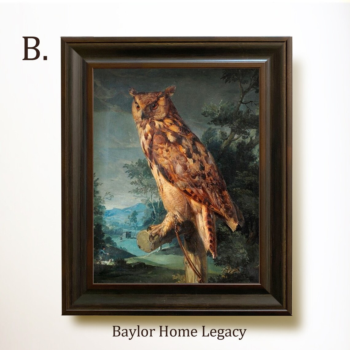 Great Horned Owl Vintage Rustic Landscape Art Print - Image 4