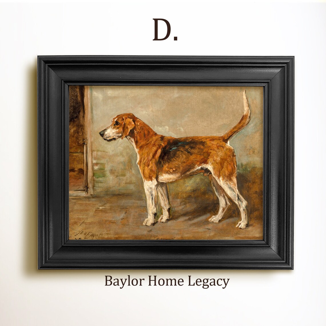 Fox Hound Oil Painting Print, British Dog Decor - Image 2