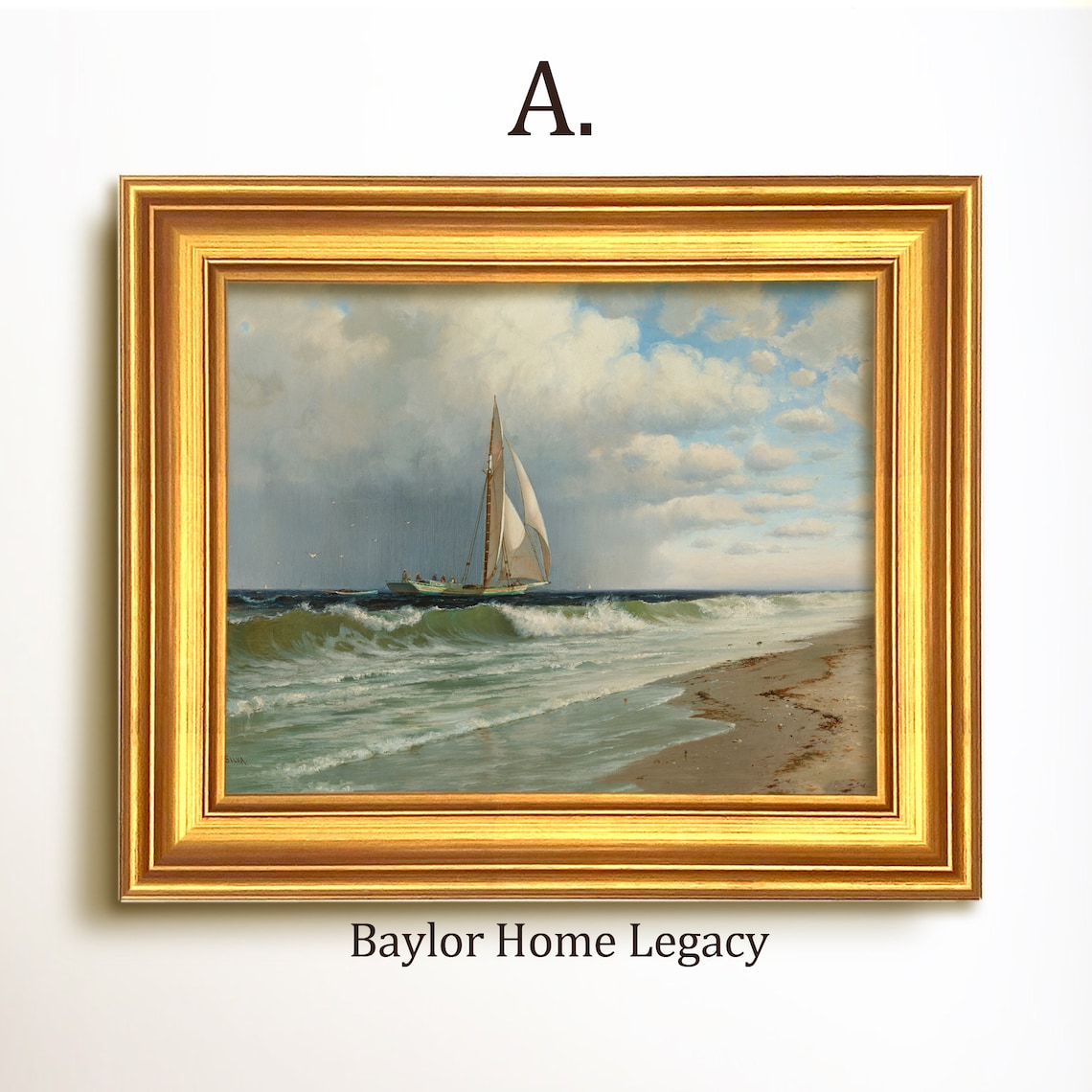 Vintage Ocean Sailboat Art Print, Nautical Wall Art - Image 5