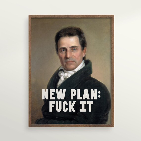 New Plan Fuck It Print Office Decor For Men Rude Sweary Wall Art Funny Quote Poster Gift For Him