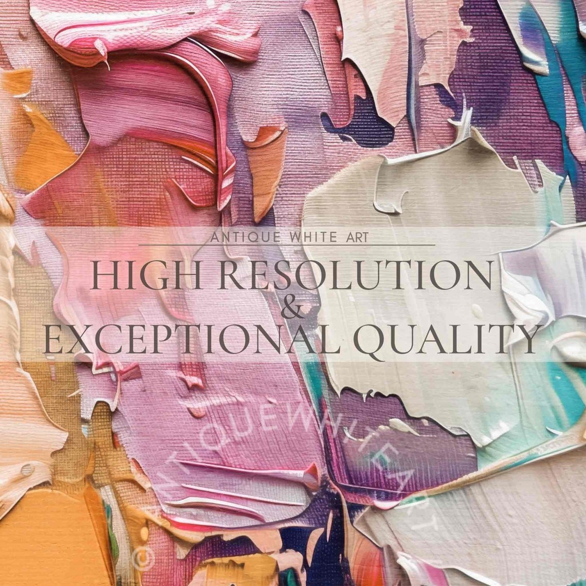 Colorful 3D Textured Abstract Pastel Brush Stroke Art Wall TV Poster - Image 4