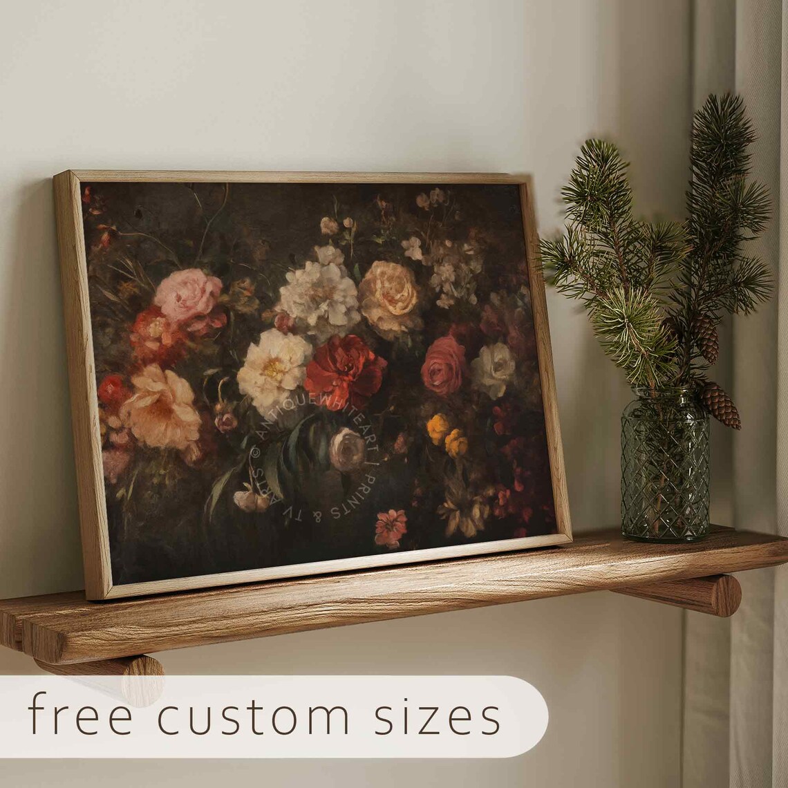 Moody Floral Dark Academia Botanical Still Life Art Print - Image 3