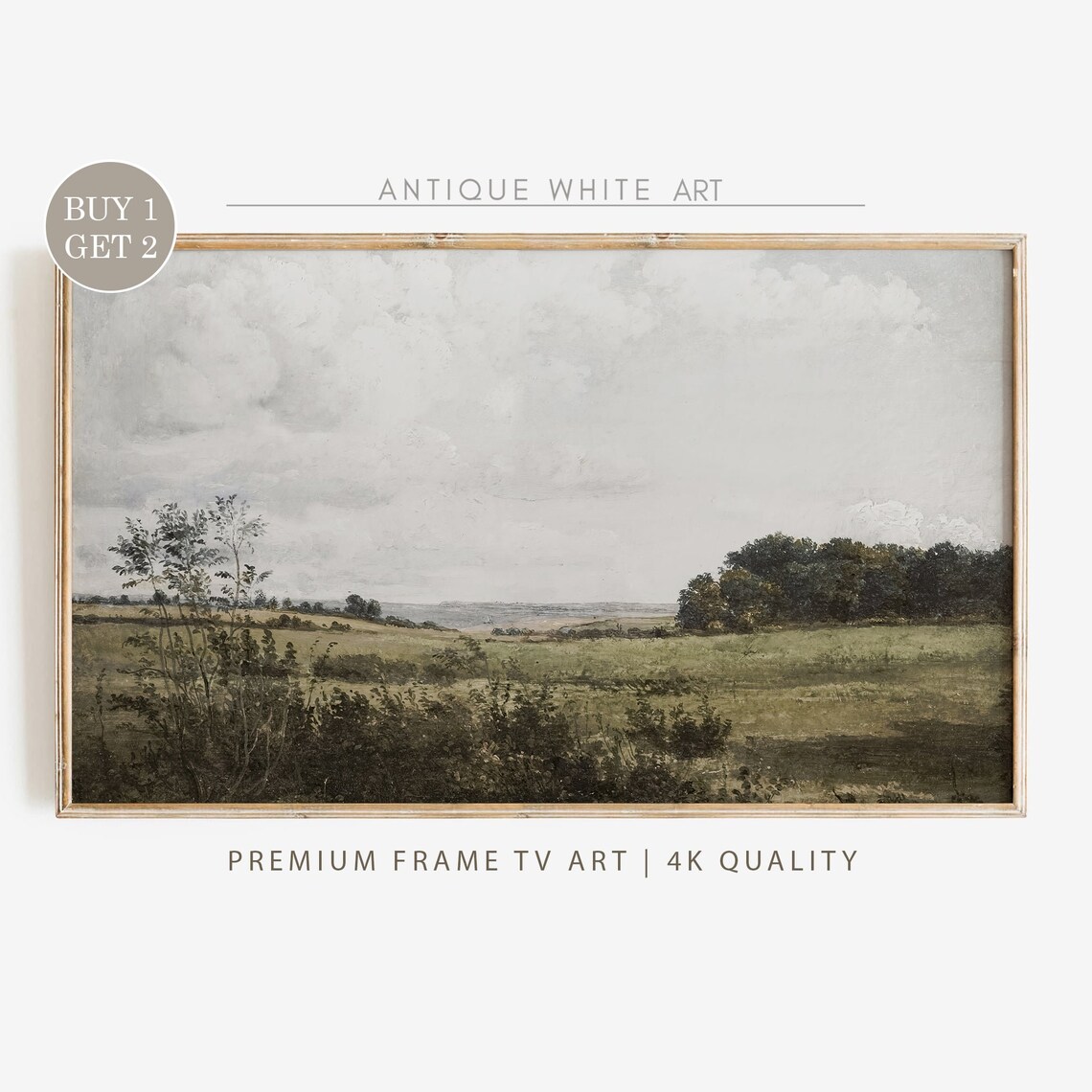 Moody Field Landscape Vintage Country Field Art Print