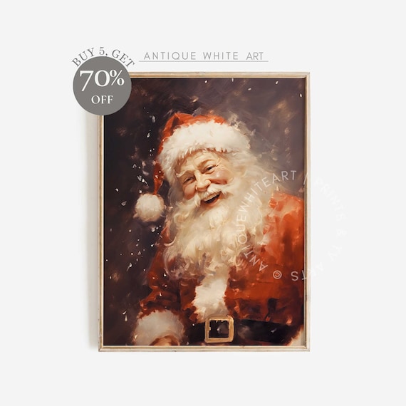 Vintage Santa Claus Christmas Wall Art Poster