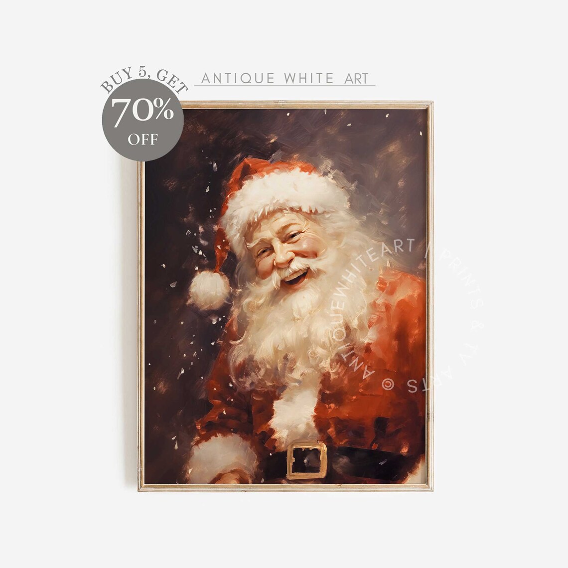 Vintage Santa Claus Christmas Wall Art Poster