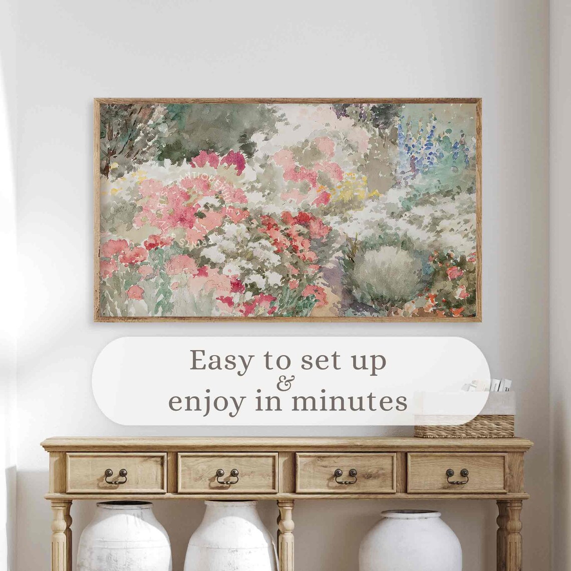 Colorful Impressionist Garden Bloom Watercolor Floral Art Poster - Image 4
