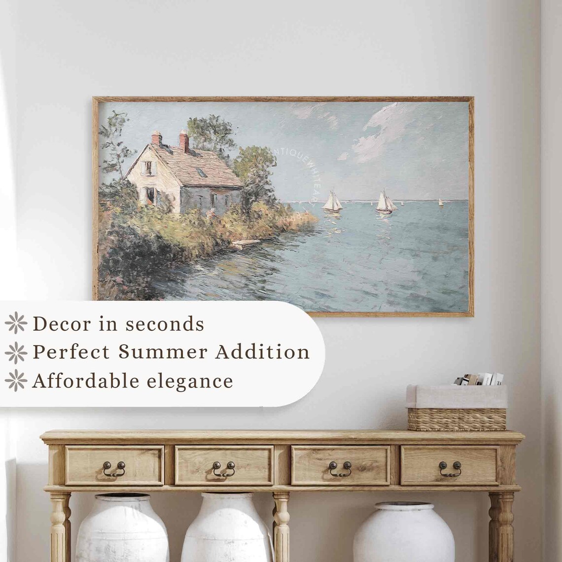 Monet-Inspired Coastal Landscape, Seaside Art Print - Image 3