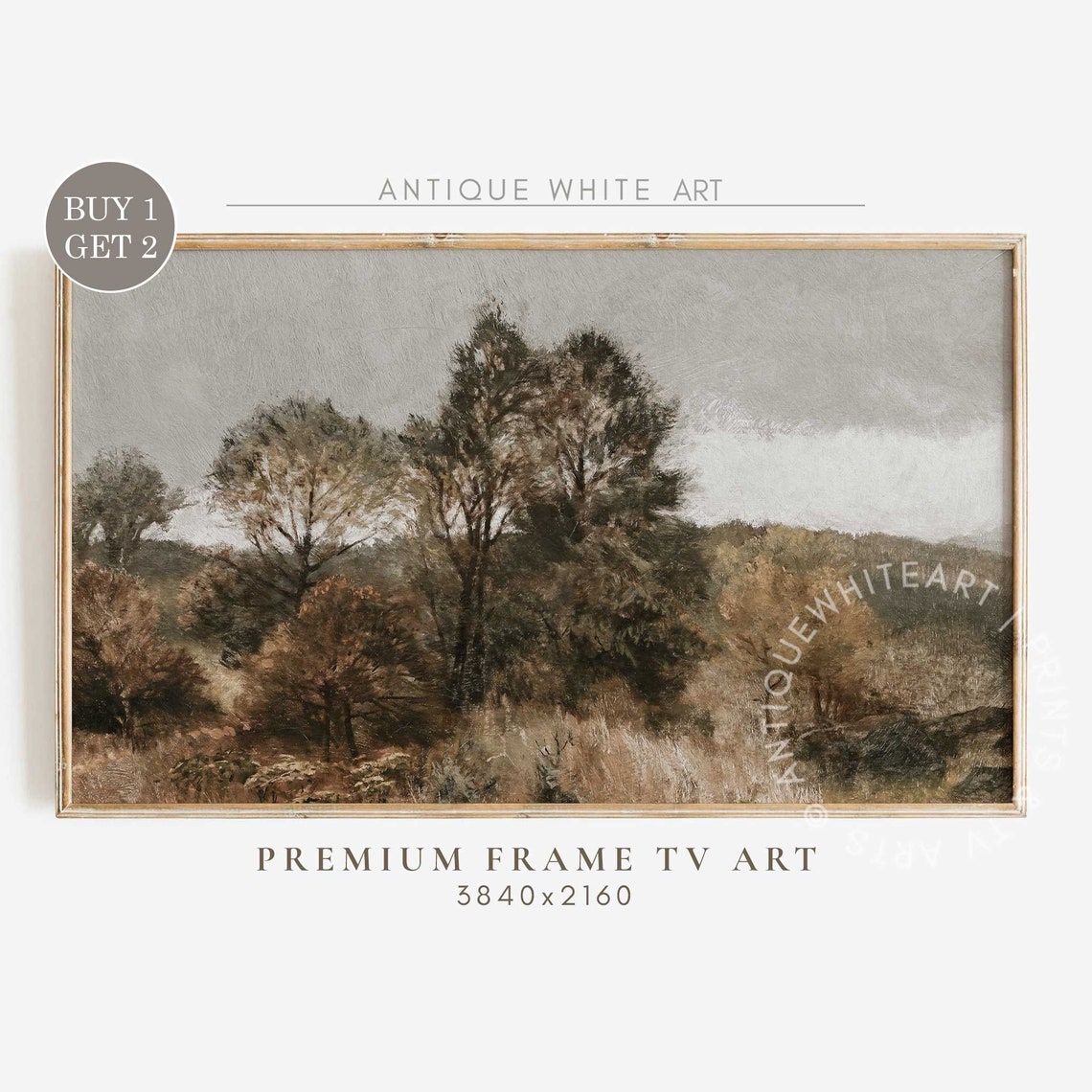 Frame Tv Art Country Vintage Painting Muted Late Autumn Landscape Frame Tv Art Farmhouse Wall Decor Late Fall Painting Tv188