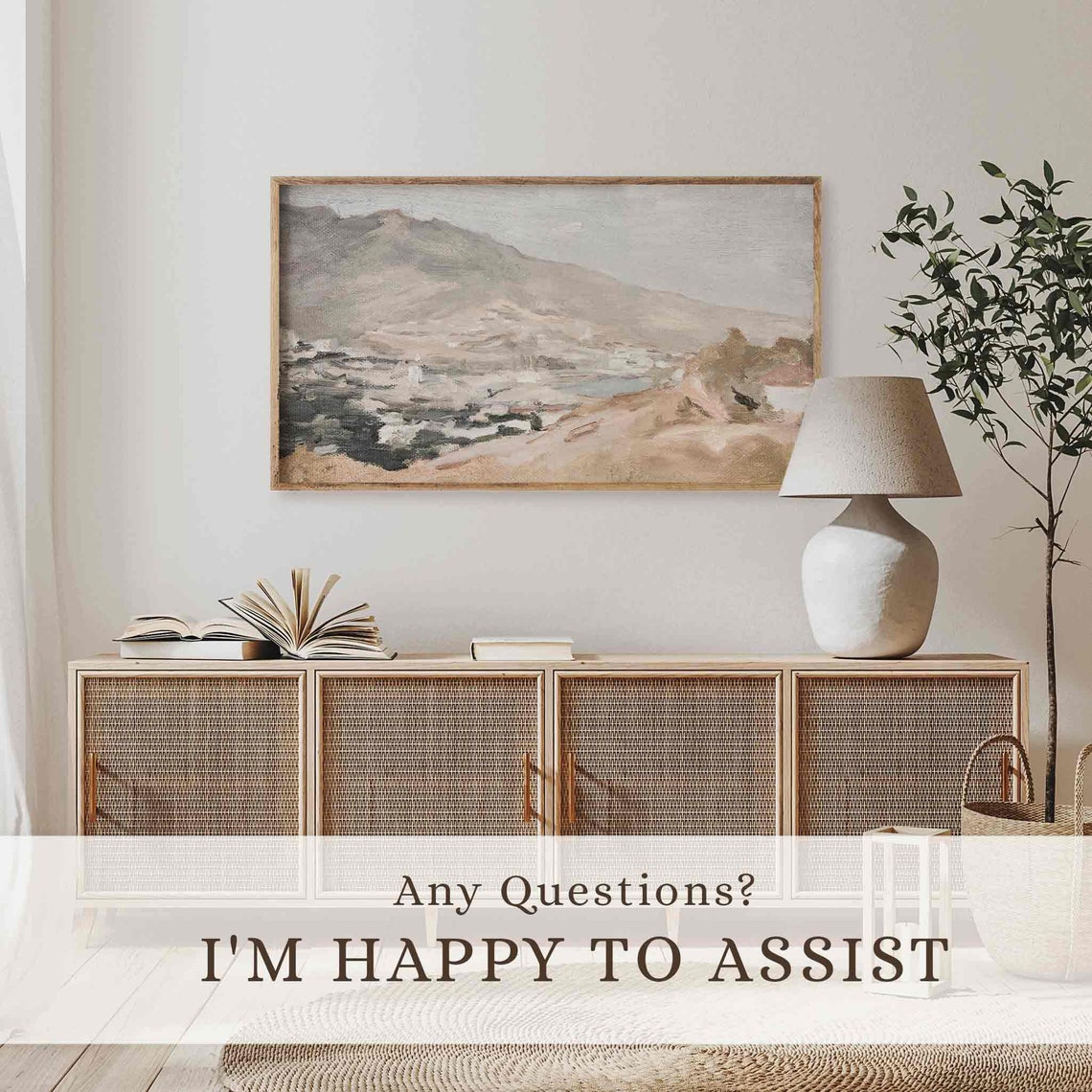 Frame Tv Art Neutral Landscape Coastal Farmhouse Oil Painting Frame Tv Art Vintage Warm Tones Art For Tv Tv276 - Image 2