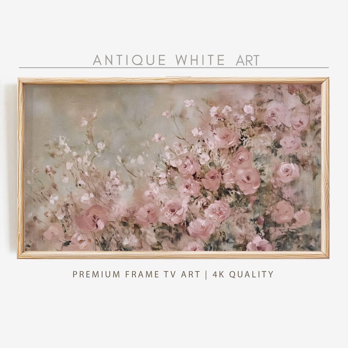 Floral Frame TV Art, Pink Wildflowers Art Print