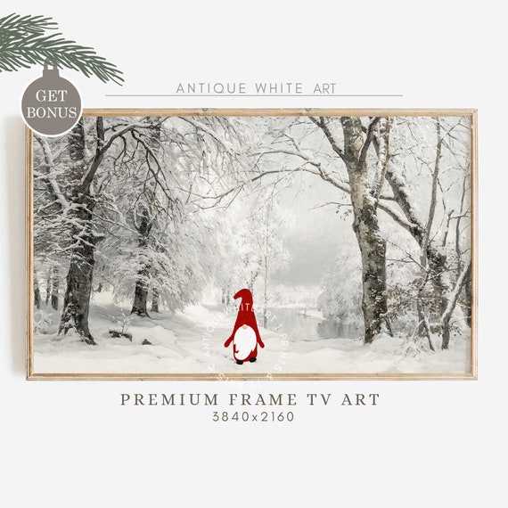 Cute Christmas Vintage Painting For Frame Tv Cute Gnome Seasonal Tv Art Winter Farmhouse Frame Tv Art Funny Chrstmas Decor Tv174