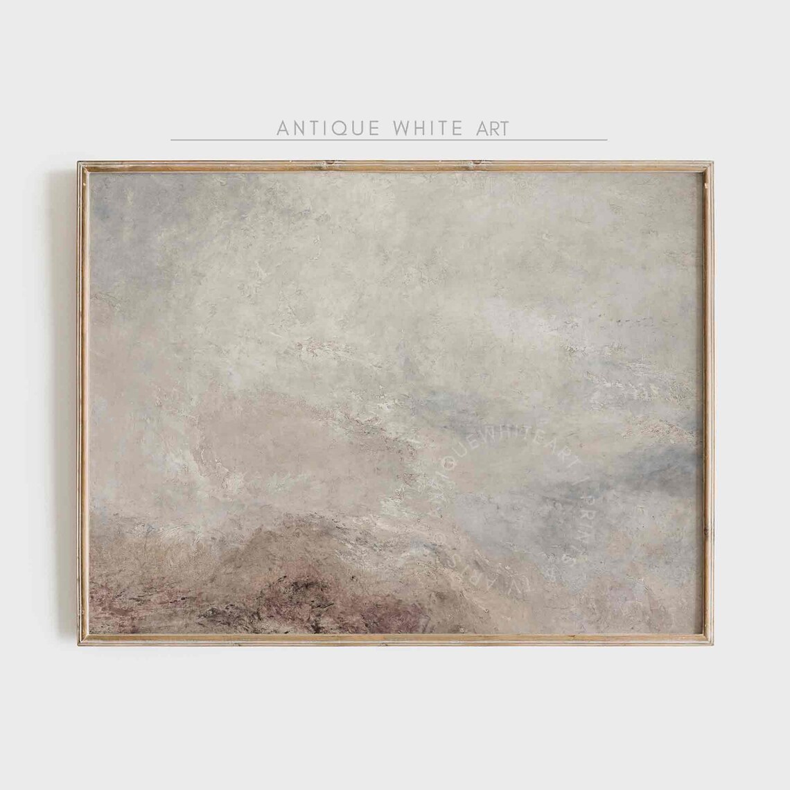 Abstract Neutral Painting, Vintage Warm-Toned Art Print