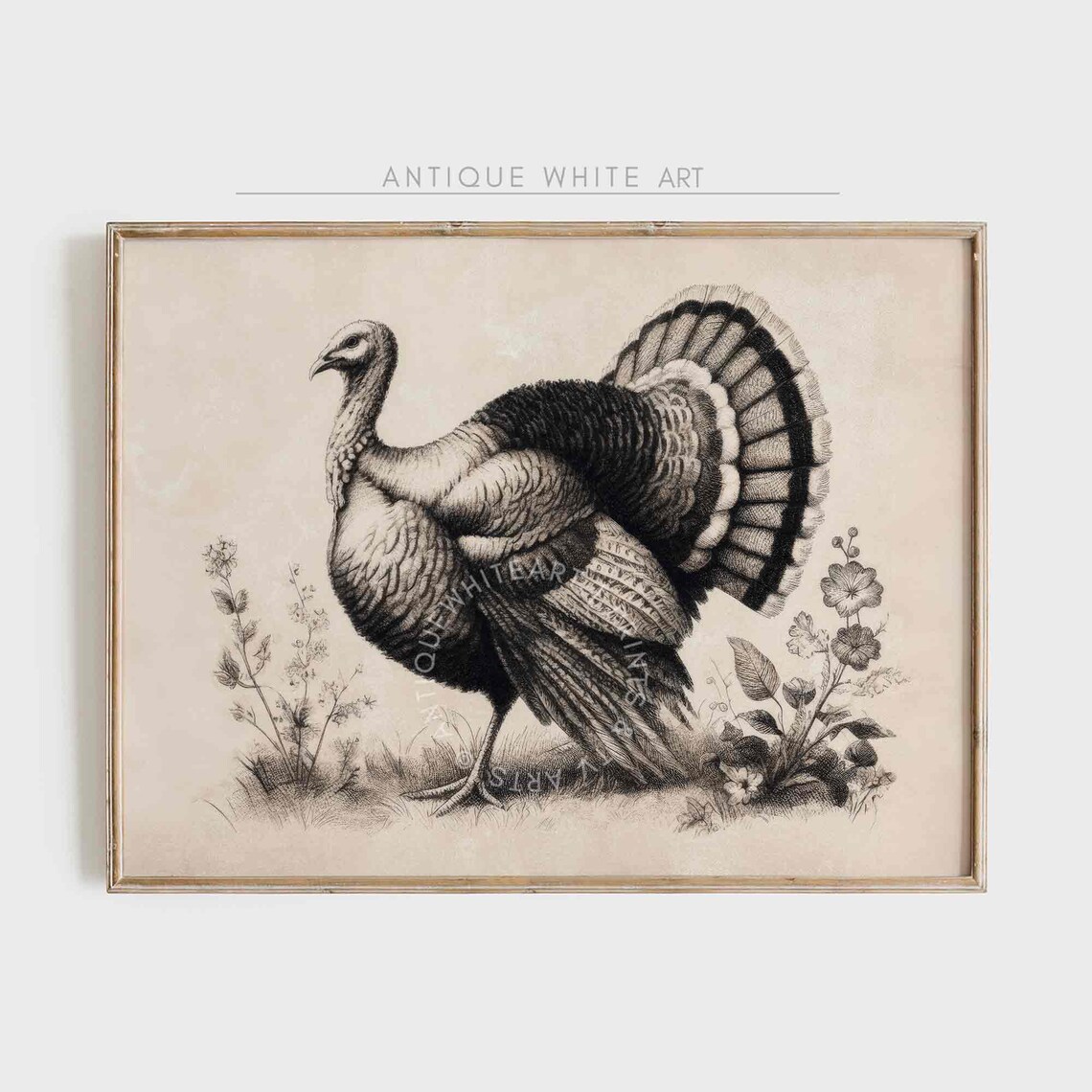 Thanksgiving Turkey Painting, Farmhouse Art Print