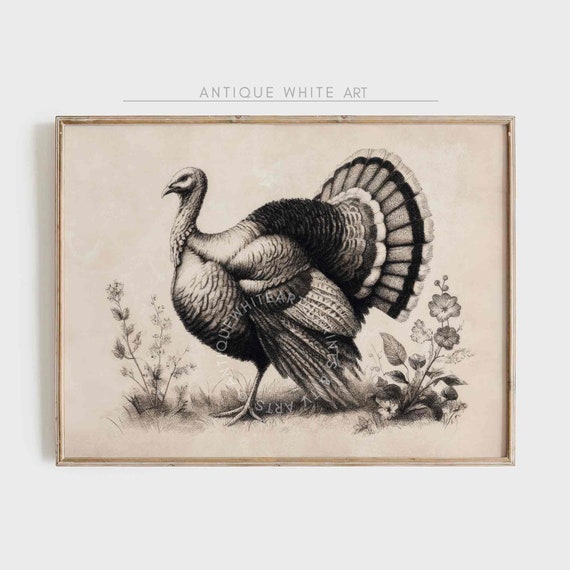 Thanksgiving Turkey Painting, Farmhouse Art Print