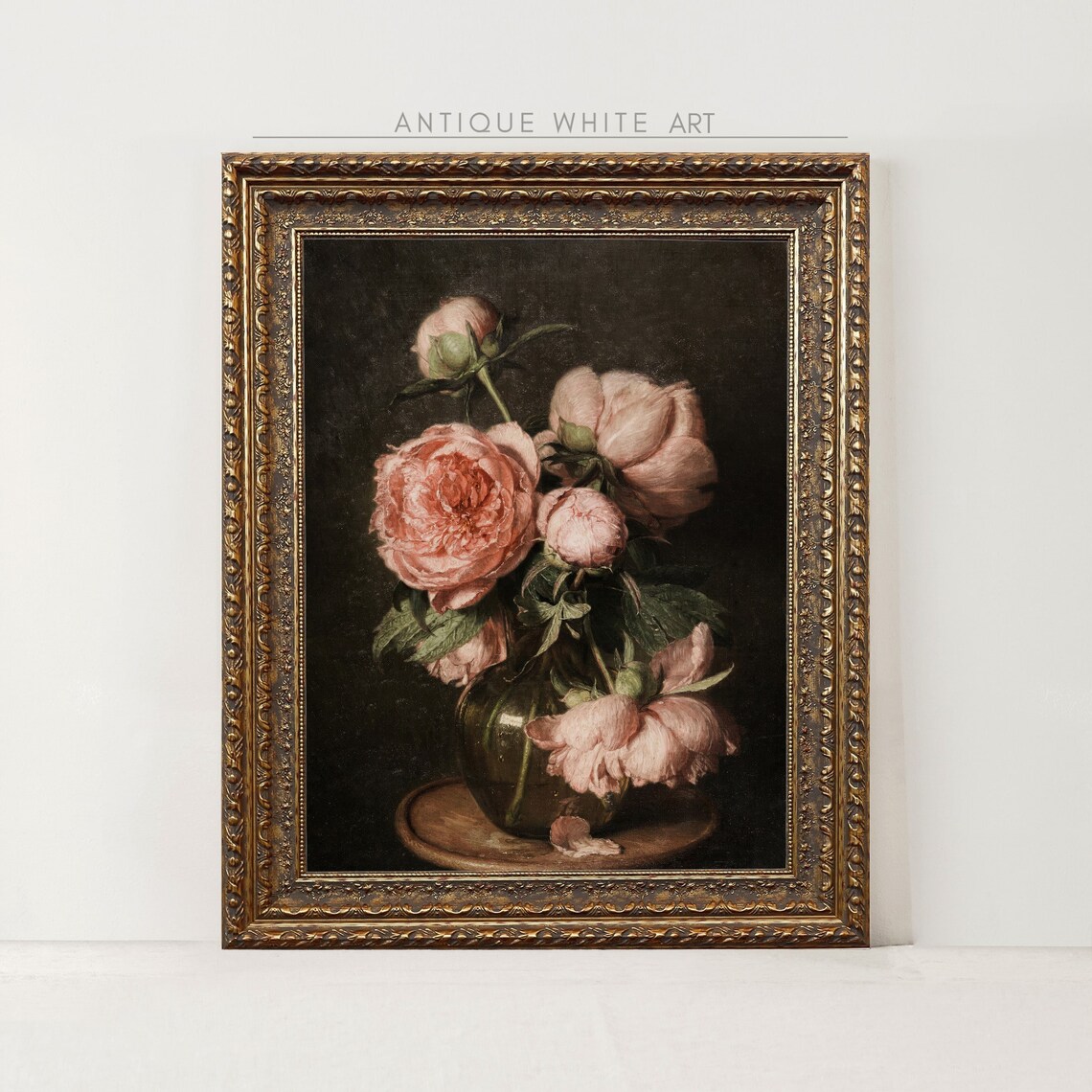 Moody Floral Vintage Still Life Art Print