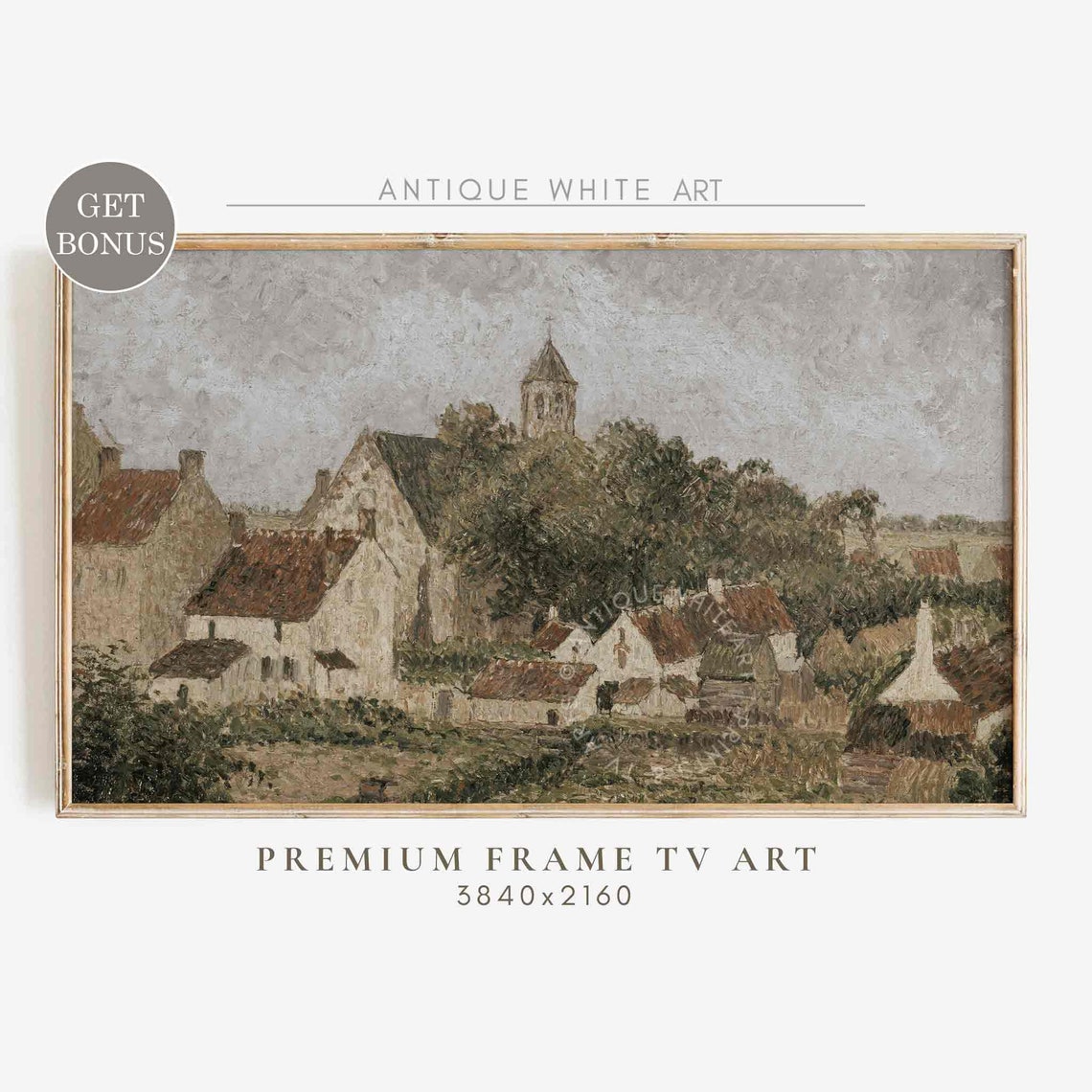 Frame Tv Art French Country Landscape Vintage Farmhouse Painting Cottagecore Decor Muted Frame Tv Art Tv250
