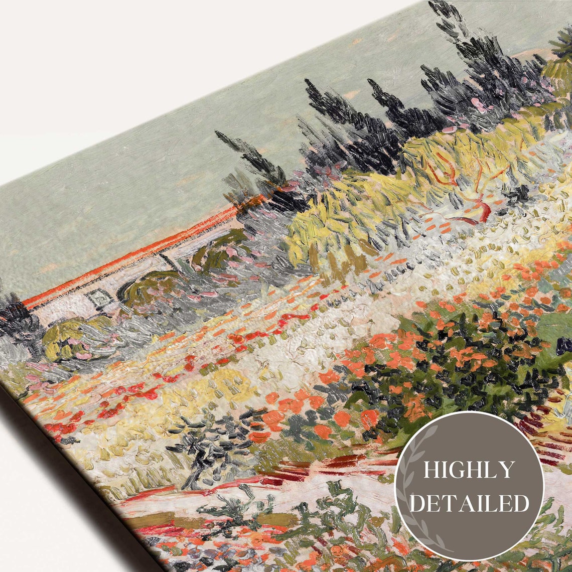 Van Gogh Spring Garden Vivid Blooming Flowers Impressionist Poster - Image 4