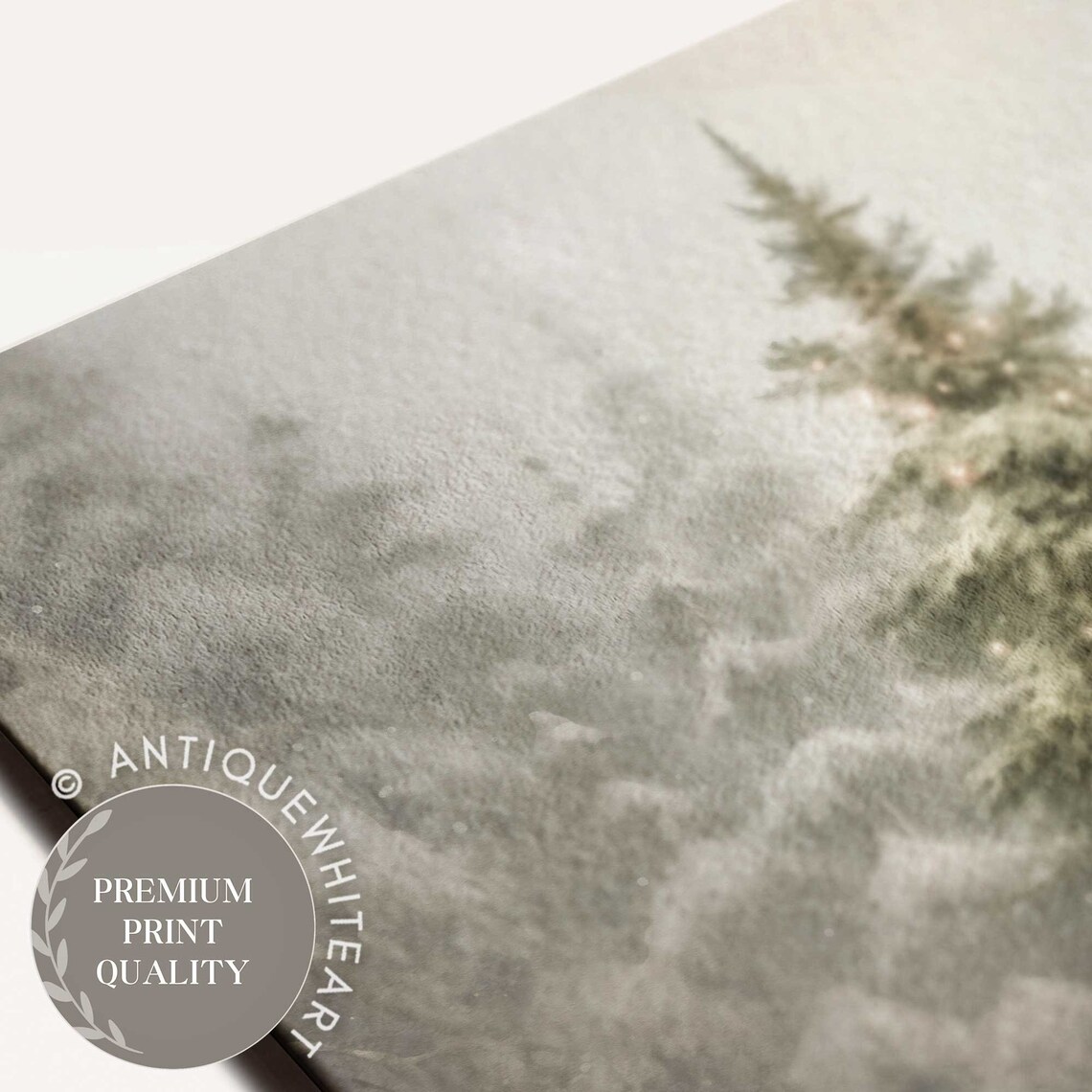 Christmas Tree Vintage Winter Forest Landscape - Image 5