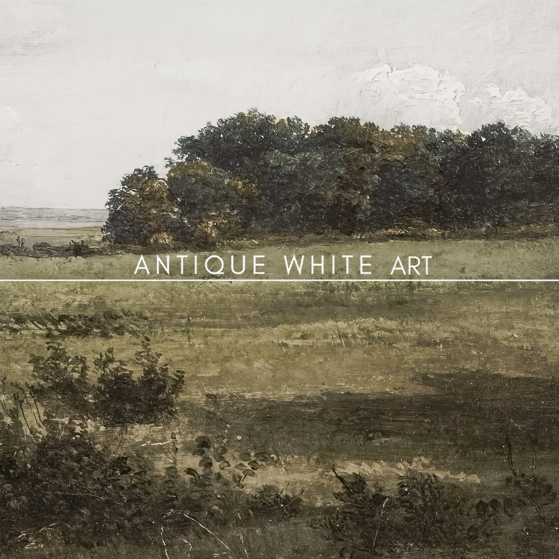 Shipped Vintage Oil Painting Country Field Landscape Printed Wall Art Farmhouse Home Decor Cottagecore Gallery Print Antiquewhiteart - Image 3